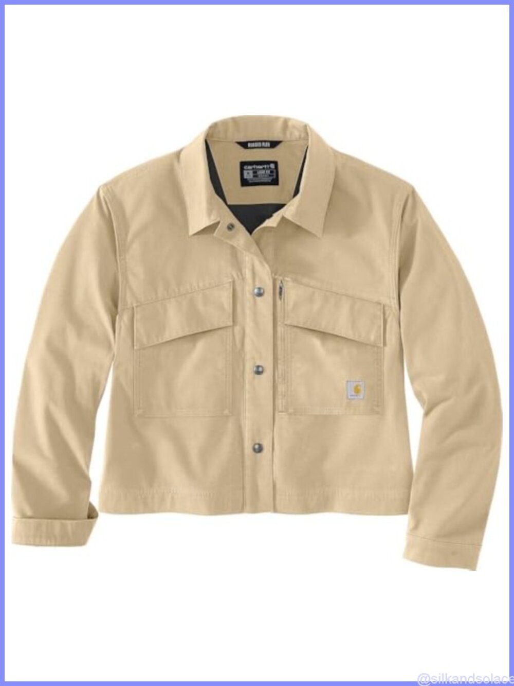 Women's Stretch Ripstop Utility Jacket Snap Front Long Sleeve